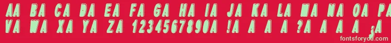 DpopperItalic Font – Green Fonts on Red Background