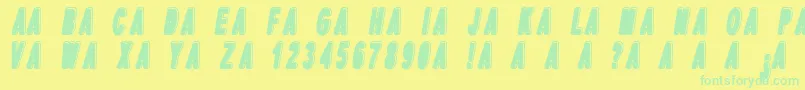 DpopperItalic Font – Green Fonts on Yellow Background