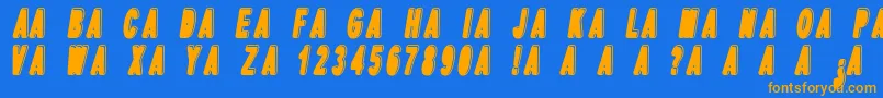 DpopperItalic Font – Orange Fonts on Blue Background
