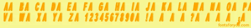 DpopperItalic Font – Orange Fonts on Yellow Background