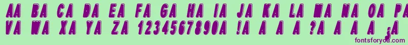 DpopperItalic Font – Purple Fonts on Green Background