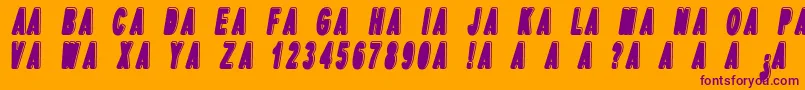 DpopperItalic Font – Purple Fonts on Orange Background