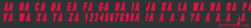 フォントDpopperItalic – 黒い背景に赤い文字