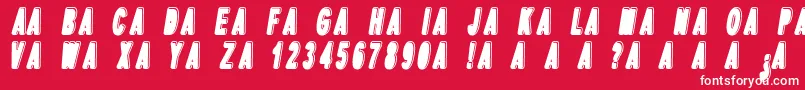 フォントDpopperItalic – 赤い背景に白い文字