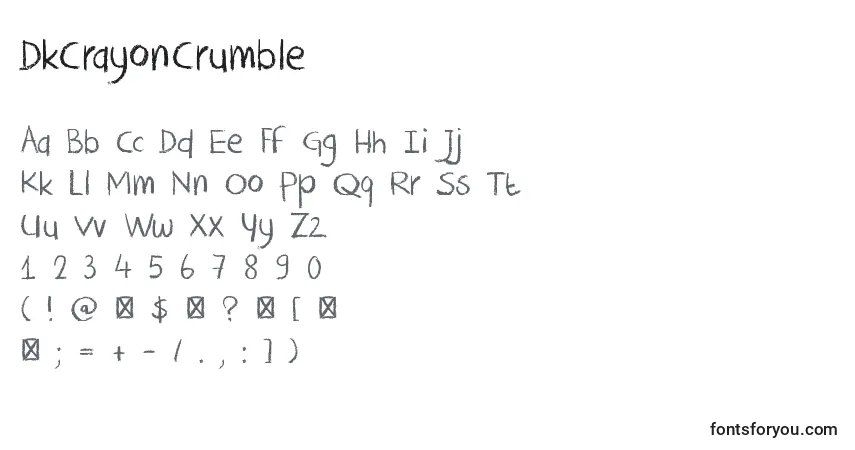 Czcionka DkCrayonCrumble – alfabet, cyfry, specjalne znaki