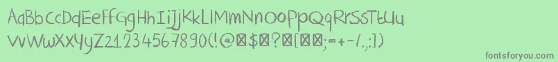 フォントDkCrayonCrumble – 緑の背景に灰色の文字
