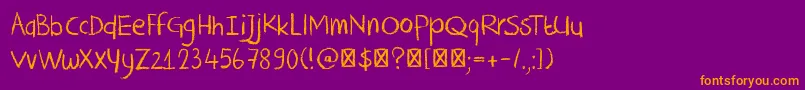 DkCrayonCrumble Font – Orange Fonts on Purple Background