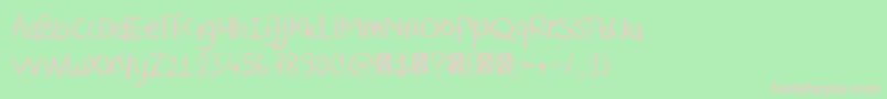 Czcionka DkCrayonCrumble – różowe czcionki na zielonym tle