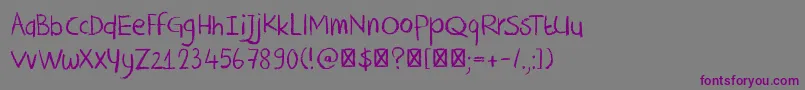 Шрифт DkCrayonCrumble – фиолетовые шрифты на сером фоне