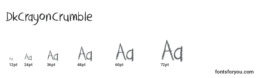 DkCrayonCrumble Font Sizes