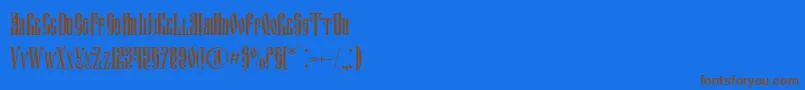 FitaVjaz Font – Brown Fonts on Blue Background