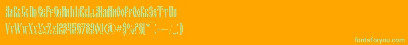 More about FitaVjaz Font FitaVjaz Font – Green Fonts on Orange Background