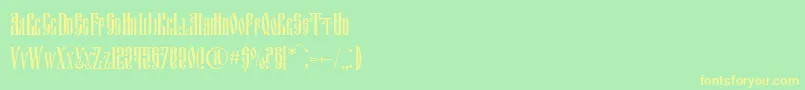 FitaVjaz Font – Yellow Fonts on Green Background