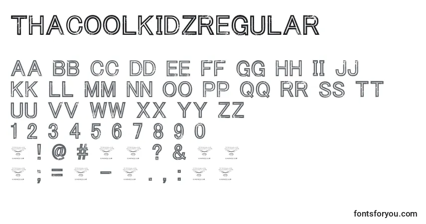 A fonte ThacoolkidzRegular (59798) – alfabeto, números, caracteres especiais