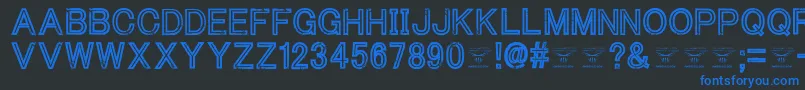フォントThacoolkidzRegular – 黒い背景に青い文字