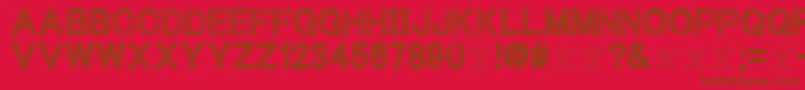 Weitere Informationen zur ThacoolkidzRegular-Schriftart ThacoolkidzRegular-Schriftart – Braune Schriften auf rotem Hintergrund
