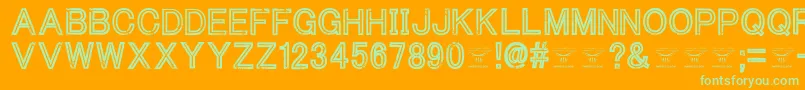 ThacoolkidzRegular Font – Green Fonts on Orange Background