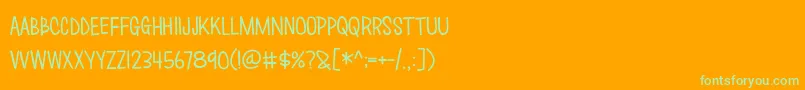 Love Monster-fontti – vihreät fontit oranssilla taustalla