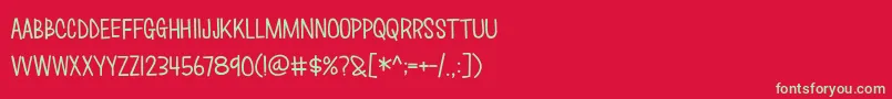 Love Monster Font – Green Fonts on Red Background
