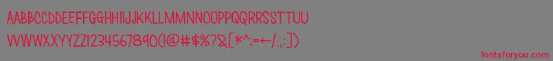 Love Monster-fontti – punaiset fontit harmaalla taustalla