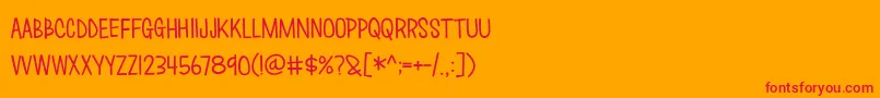 フォントLove Monster – オレンジの背景に赤い文字
