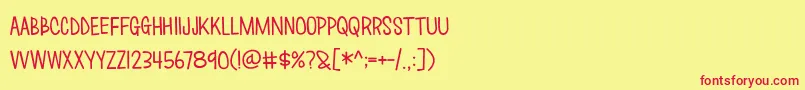 Love Monster Font – Red Fonts on Yellow Background