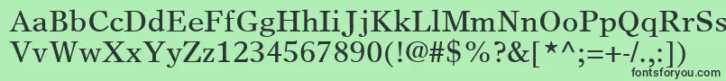 フォントGrecoEuropaSsi – 緑の背景に黒い文字