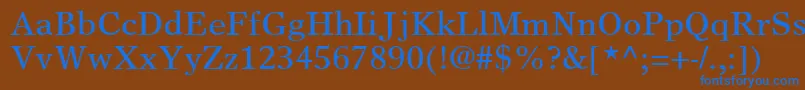 Czcionka GrecoEuropaSsi – niebieskie czcionki na brązowym tle