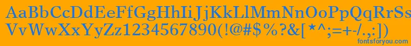 フォントGrecoEuropaSsi – オレンジの背景に青い文字