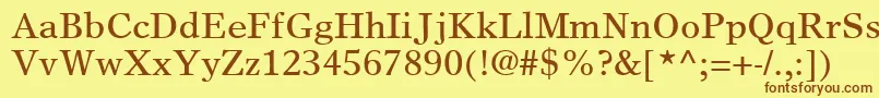 GrecoEuropaSsi Font – Brown Fonts on Yellow Background