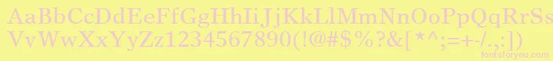 GrecoEuropaSsi-Schriftart – Rosa Schriften auf gelbem Hintergrund