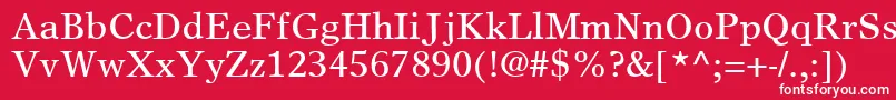 フォントGrecoEuropaSsi – 赤い背景に白い文字