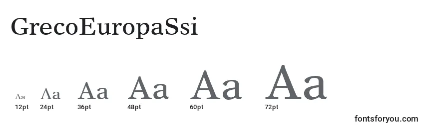 GrecoEuropaSsi Font Sizes
