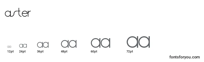 Размеры шрифта Aster