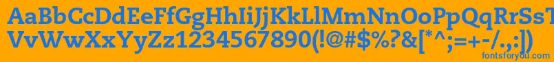 Шрифт CaecilialtstdHeavy – синие шрифты на оранжевом фоне
