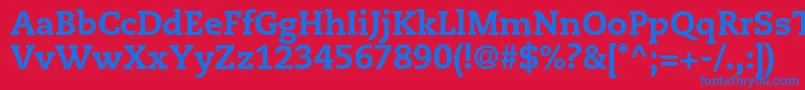 フォントCaecilialtstdHeavy – 赤い背景に青い文字