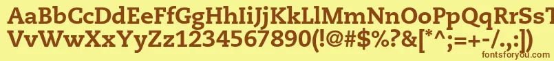 CaecilialtstdHeavy-fontti – ruskeat fontit keltaisella taustalla