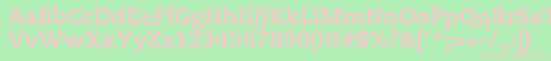 CaecilialtstdHeavy-fontti – vaaleanpunaiset fontit vihreällä taustalla