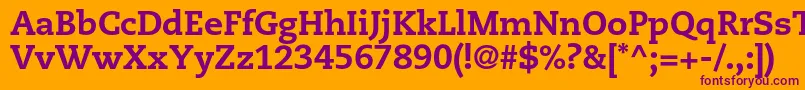Шрифт CaecilialtstdHeavy – фиолетовые шрифты на оранжевом фоне
