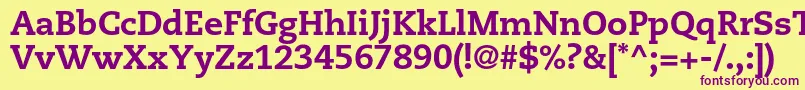 CaecilialtstdHeavy-fontti – violetit fontit keltaisella taustalla