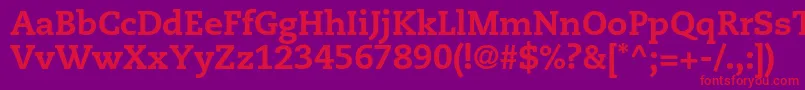 CaecilialtstdHeavy-Schriftart – Rote Schriften auf violettem Hintergrund