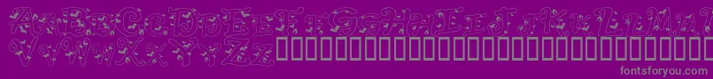Fonte HalloweenBats – fontes cinzas em um fundo violeta