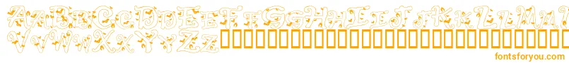 HalloweenBats-Schriftart – Orangefarbene Schriften auf weißem Hintergrund