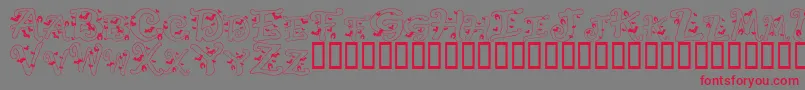 HalloweenBats Font – Red Fonts on Gray Background