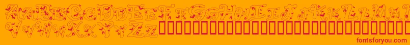 Czcionka HalloweenBats – czerwone czcionki na pomarańczowym tle