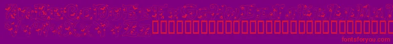 HalloweenBats Font – Red Fonts on Purple Background