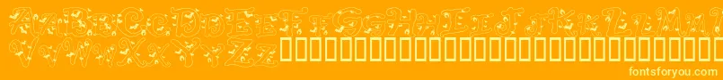 Police HalloweenBats – polices jaunes sur fond orange