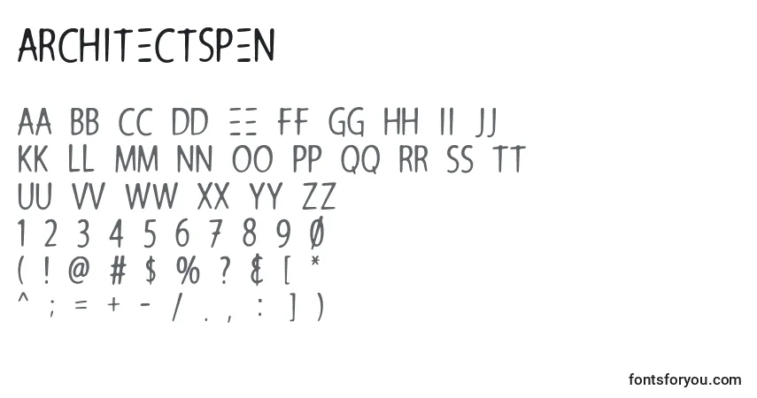Шрифт ArchitectsPen (59806) – алфавит, цифры, специальные символы