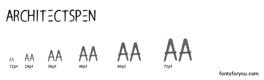 Размеры шрифта ArchitectsPen (59806)