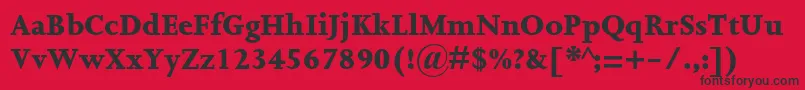 JoannamtstdExtrabold Font – Black Fonts on Red Background